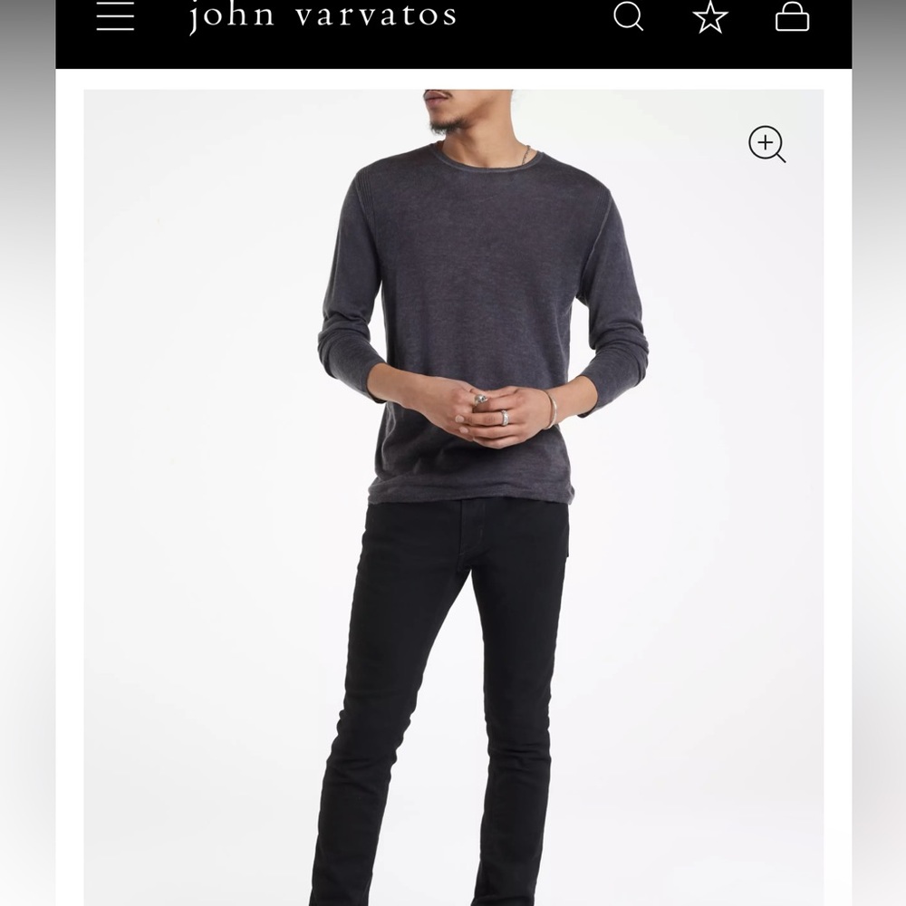 John Varvatos Gray Long Sleeve T-Shirt sweater